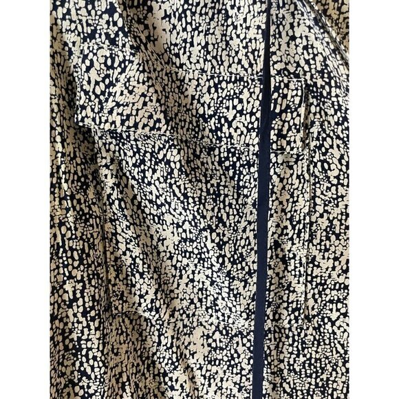 REBECCA TAYLOR 100% Silk Blouse White Blue Top Floral V-Neck Size 2 Or Medium - Picture 5 of 6